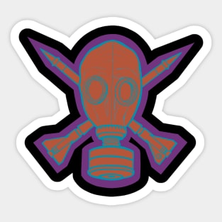 Gas Mask & Crossed Missiles Sticker